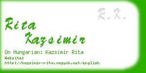 rita kazsimir business card